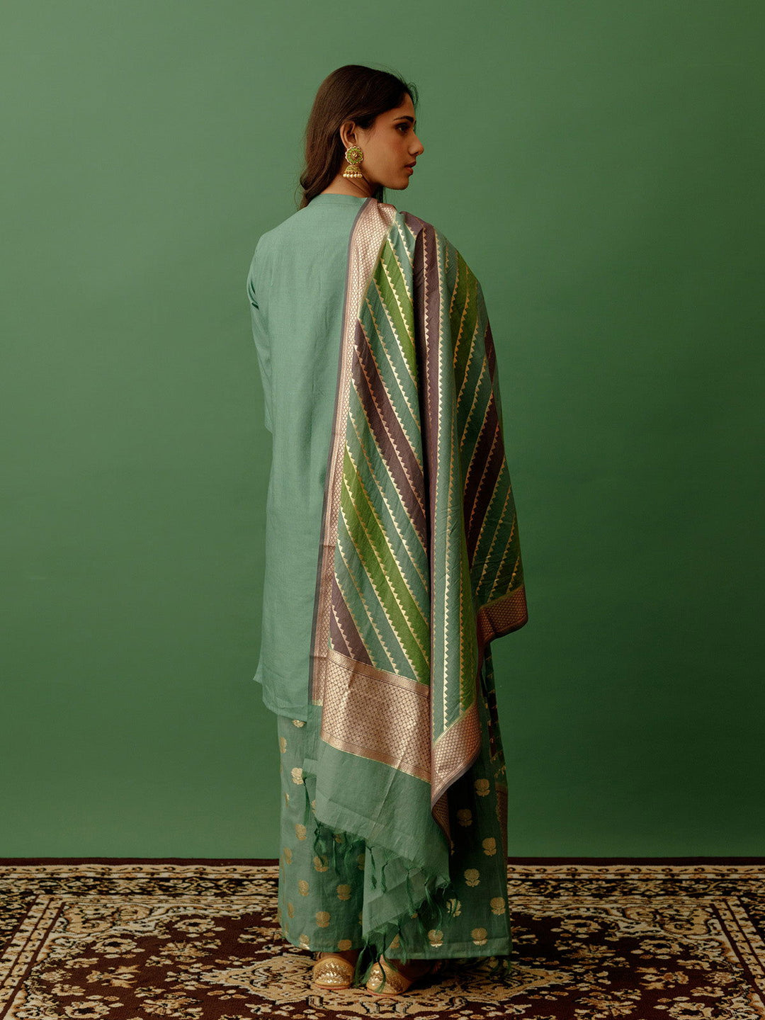 Sea Green Banarasi Suit - Cult91