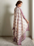 V-neck Purple Jaipuri suit with Gota Lace - Cult91