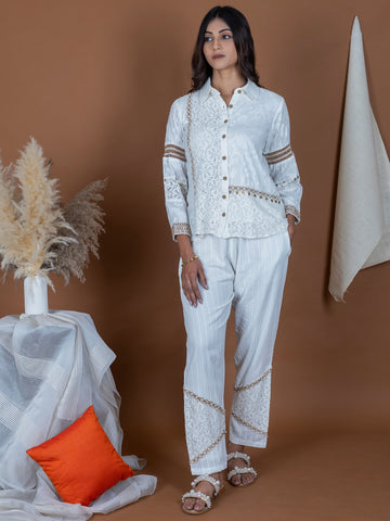 Ivory Handloom Cotton Co-ord Set