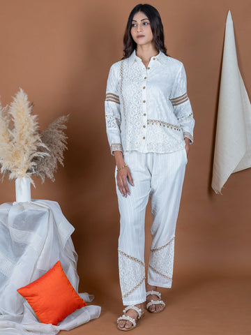 Ivory Handloom Cotton Co-ord Set