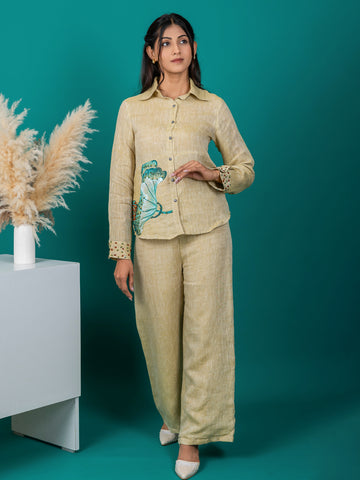 Lemon yellow linen co-ord set