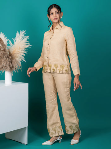 Cream Linen Cord set