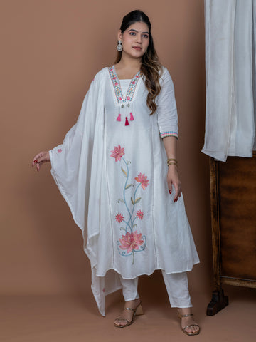Mirrorwork Anarkali 3-Piece Suit Set