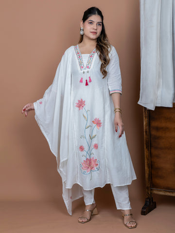Mirrorwork Anarkali 3-Piece Suit Set