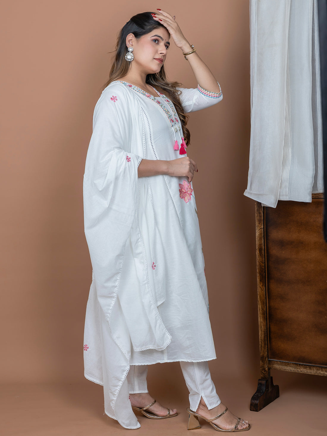 Mirrorwork Anarkali 3-Piece Suit Set