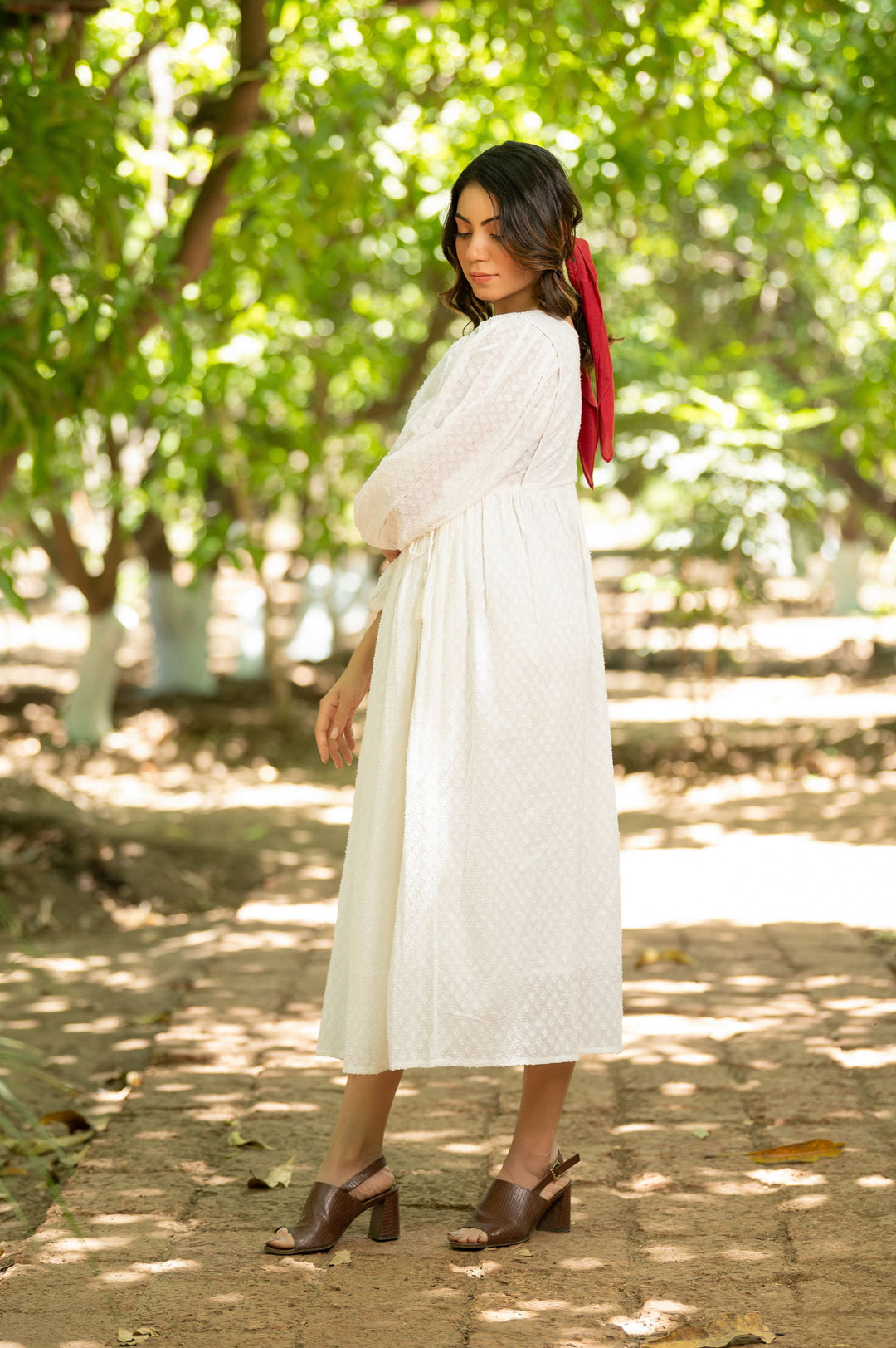 White Dobby Wrap dress - Cult91