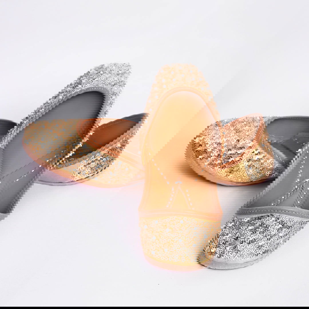 Women Cream Embellished Ethnic Mojaris Flats - Cult91
