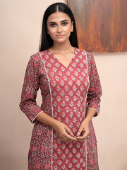 Mughal Garden Printed Kurta with Pockets