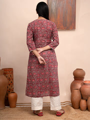 Mughal Garden Printed Kurta with Pockets