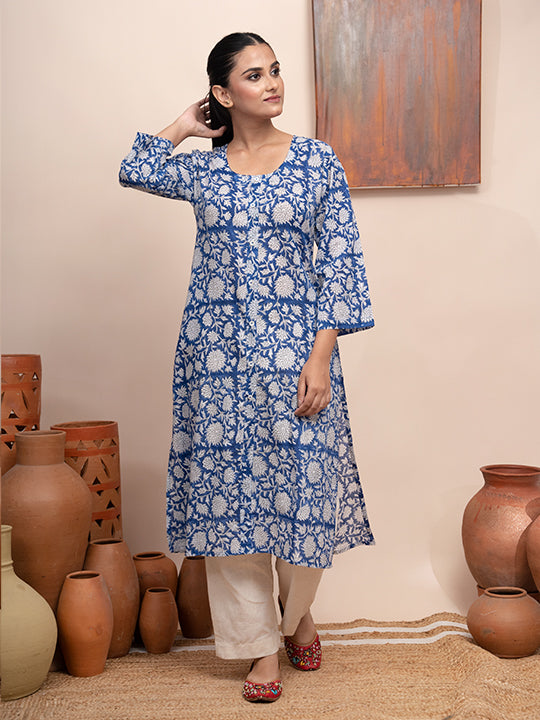 Block Printed Jaipuri Cotton Kurta