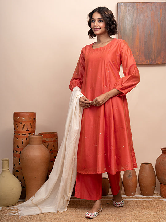 Chanderi Silk Suit Set