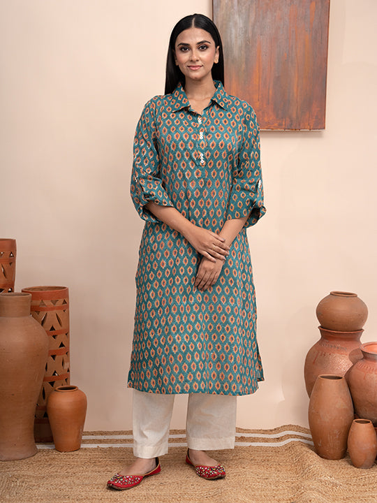 Block Printed Jaipuri Cotton Kurta