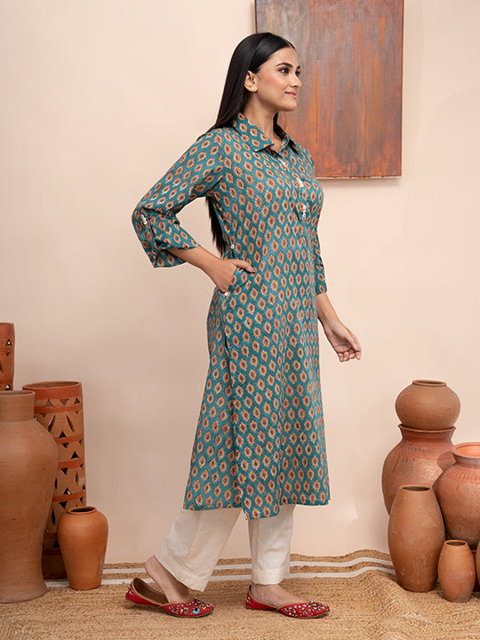 Block Printed Jaipuri Cotton Kurta