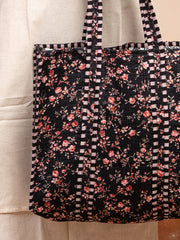 Roselets Printed Quilted  Tote Bag with Inner Pocket