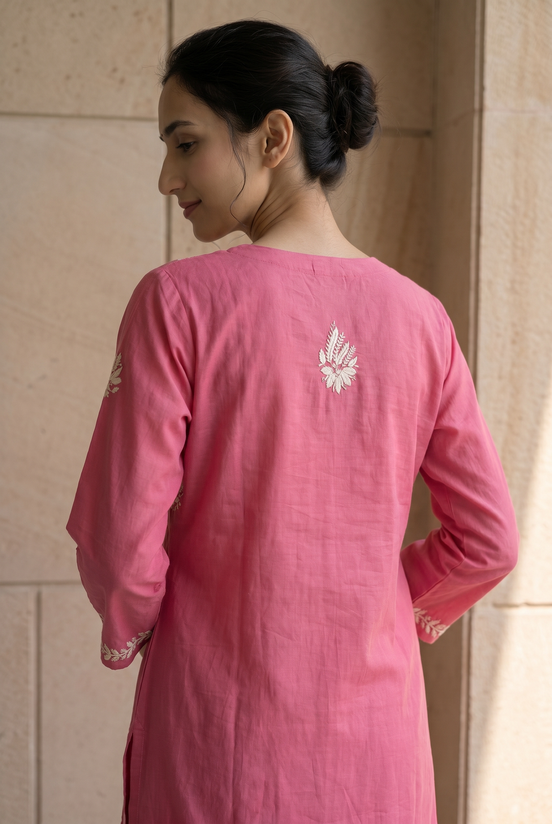 magenta Luckhnowi co-ord set