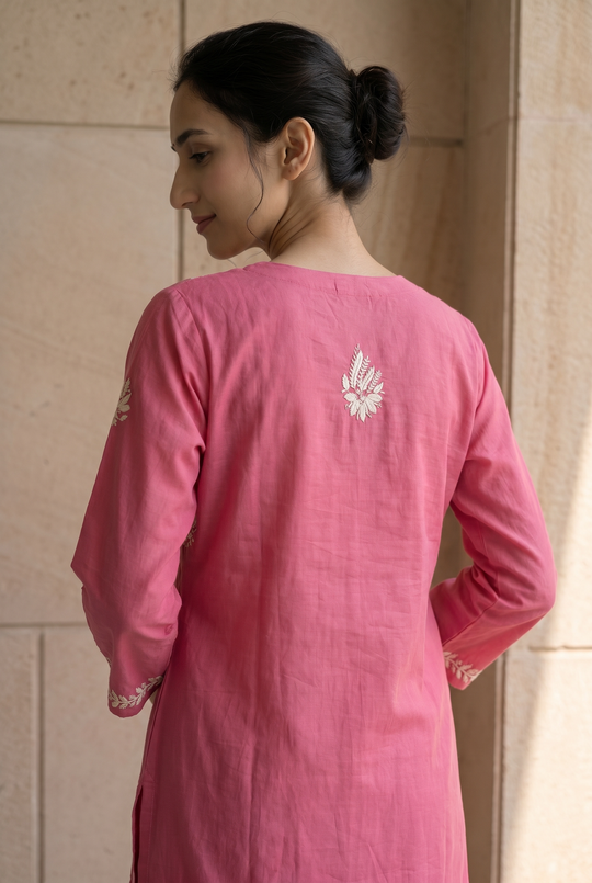 magenta Luckhnowi co-ord set