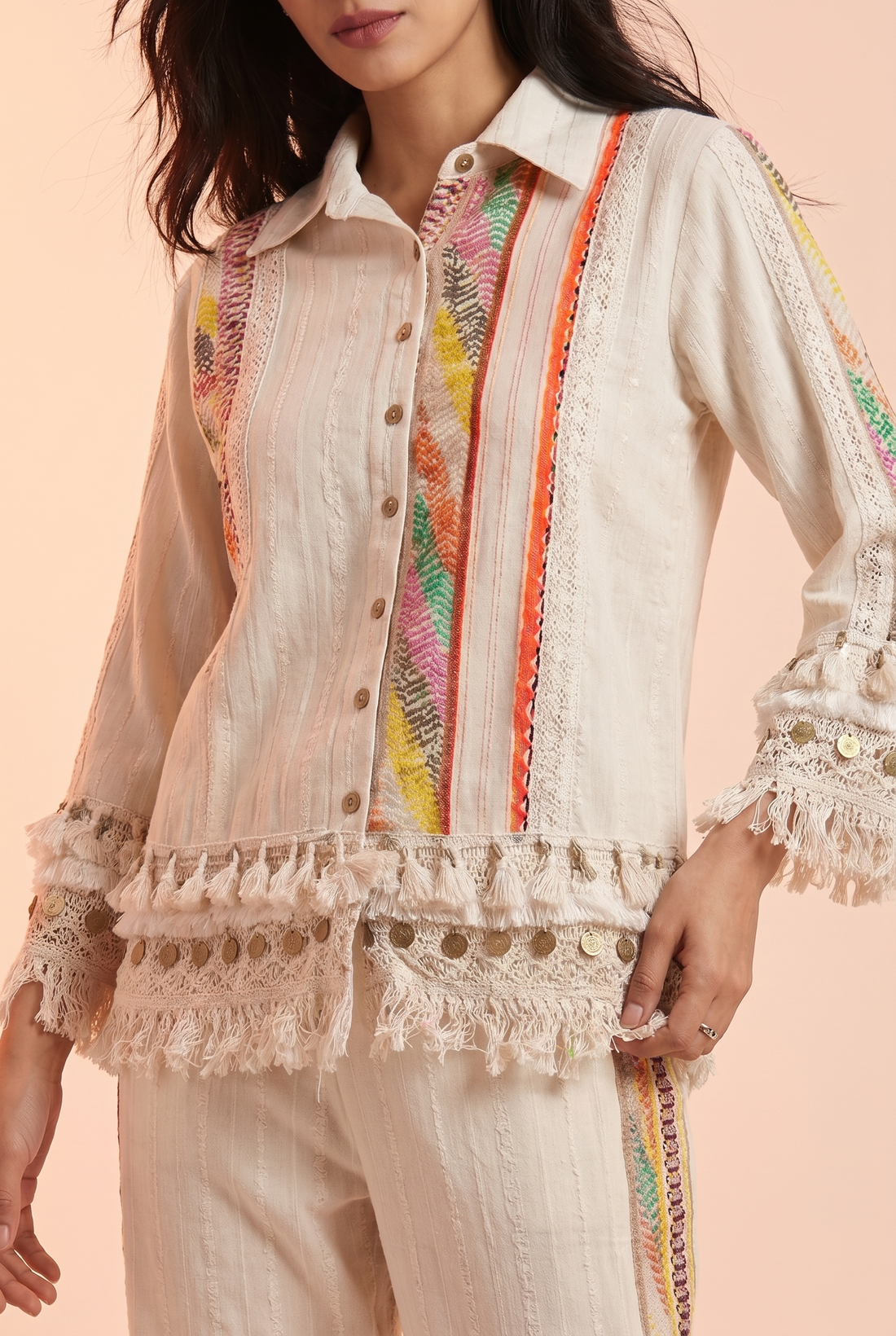 Off-white HandLoom Cotton cord set