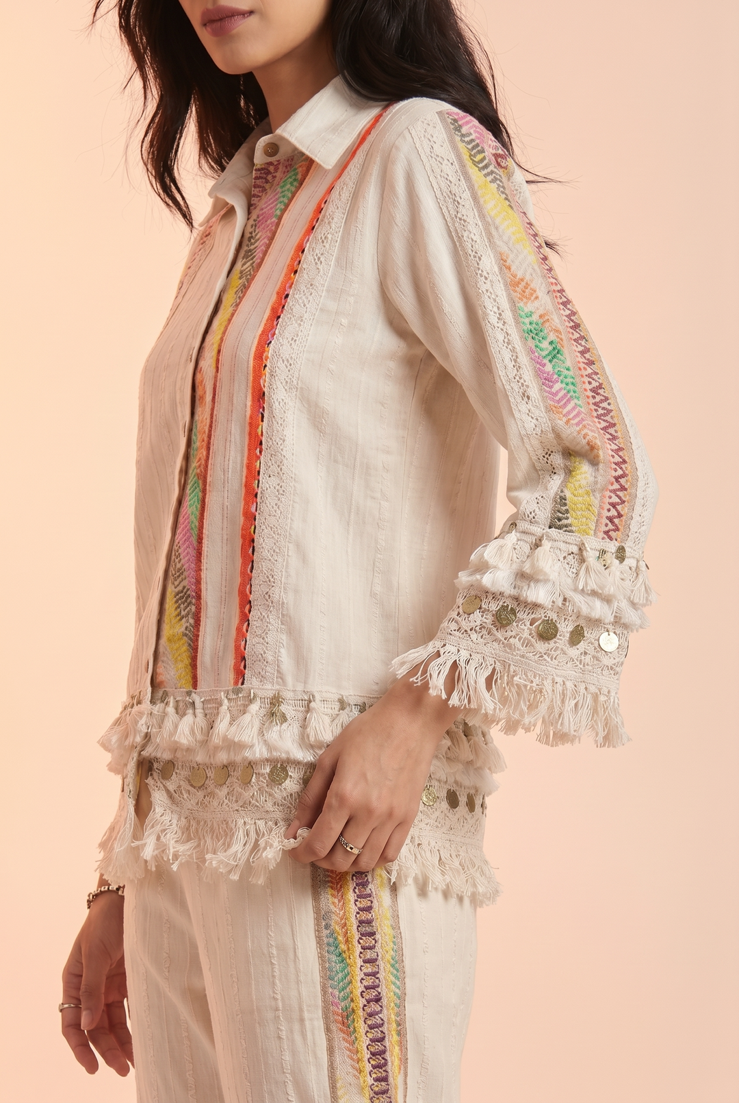 Off-white HandLoom Cotton cord set