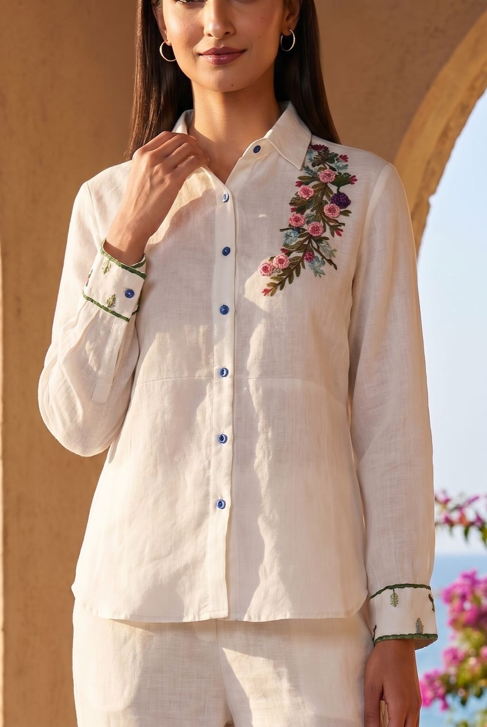 Off White linen top