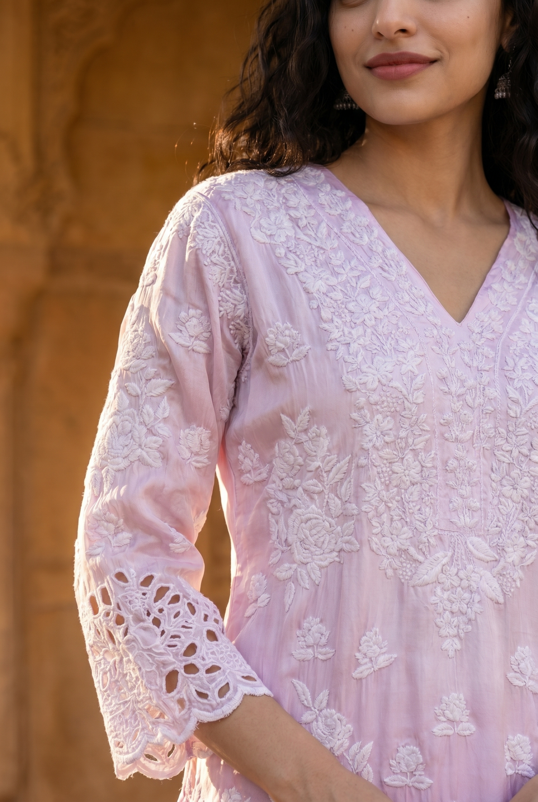 Pastel Pink Chikankari Kurti