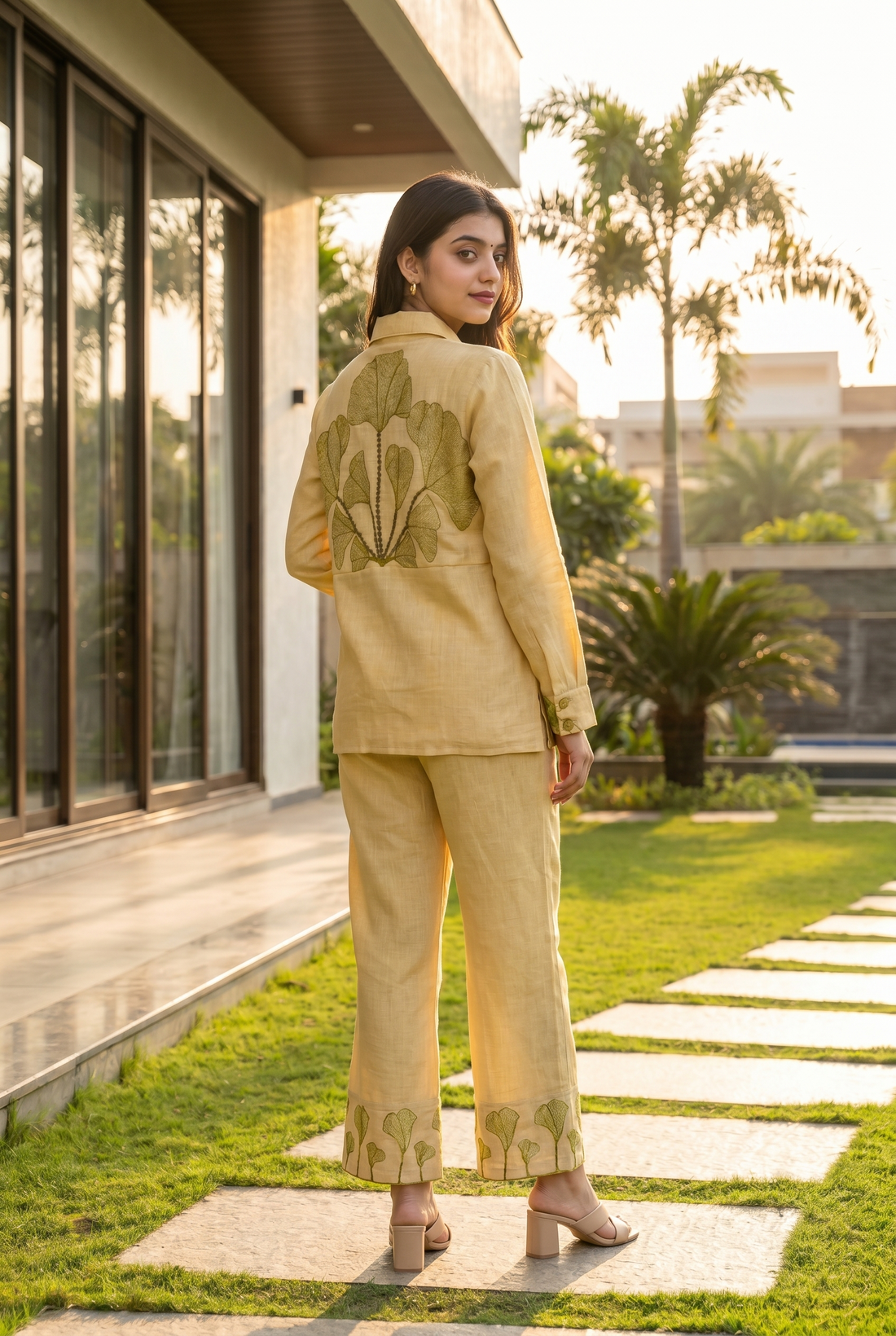 Cream Linen Cord set