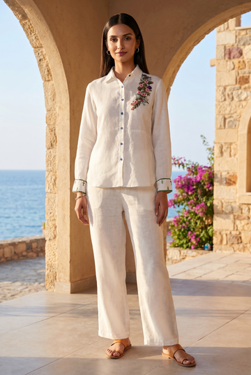 Off White linen top