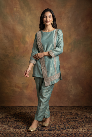 Sky Blue 2 piece set with lace