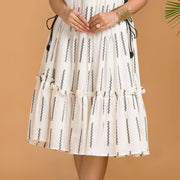 Off White Flared Midi Dress