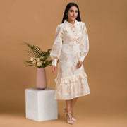 Collared Jaipuri Printed Midi Dress
