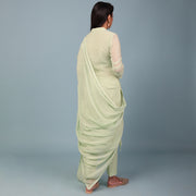 Sea Green Crush Cotton Silk Suit With Cotton Silk Dupatta