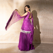 Aubergine Sharara set With Choker Dupatta