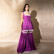 Aubergine Sharara set With Choker Dupatta